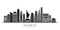 New York city skyline silhouette flat design, vector illustration