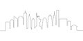 New York city skyline single line, vector illustration Royalty Free Stock Photo