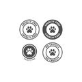 Cruelty free vector stamp with dog paw print. Royalty Free Stock Photo