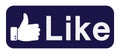 Like us on facebook banner in illustrations logo icon for web Royalty Free Stock Photo