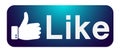 Like us on facebook banner in illustrations logo icon for web Royalty Free Stock Photo