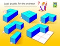 Logic puzzle game for smartest. Need to find which of geometrical figures need to use to complete empty places.