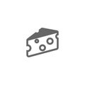 Cheese, sliced, with holes simple glyph vector icon. Royalty Free Stock Photo