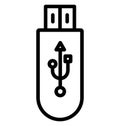 Micro usb Isolated Vector Icon which can easily modify or edit Royalty Free Stock Photo