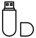 Micro usb Isolated Vector Icon which can easily modify or edit Royalty Free Stock Photo