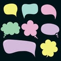 Empty speech bubbles for text communication. Colorful speech bubbles set.