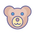 Bear, bear face Isolated Vector Icon which can easily modify or edit Royalty Free Stock Photo