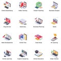 Webinar Podcasting Isometric Vectors Pack Royalty Free Stock Photo