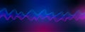 Abstract Radio Waves in Dark Blue and Pink Banner Background