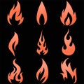 Fire icons set