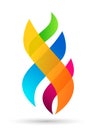 Colorful Flame logo fire energy symbol icon nature elements vector design on white background Royalty Free Stock Photo