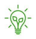 Green energy light bulb icon Royalty Free Stock Photo