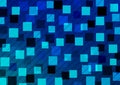 Bright and Dark Squares Geometric Pattern in Blue Background Royalty Free Stock Photo