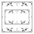 Two black ornate frameworks, square and rectangular. Royalty Free Stock Photo