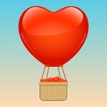 Balloons lift hearts, love, vector illustration