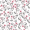Pink flower seamless pattern background