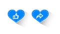 `Vector icons, thumbs up and share graphic designs in the concept of love.Social media love symbol for Valentine`s Day on a white