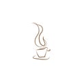 Hand drawn coffee cup vector with vapor or steam smoke.