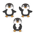 Cute baby penguin cartoon on white background. Royalty Free Stock Photo