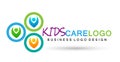 Globe save world kids care taking care people save protect family care logo icon element vector desing