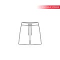 Short pants or trousers, shorts simple vector thin line drawing.