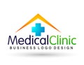 Medical health family care clinic people healthy life care logo design icon on white background Royalty Free Stock Photo