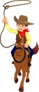 Cute cowboy kid with horse Royalty Free Stock Photo