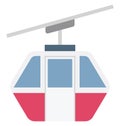 Ropeway Color Vector Icon which can easily modify or edit Royalty Free Stock Photo