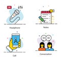 Digital communication flat icons set Royalty Free Stock Photo