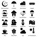 Weather Solid Icons Set Royalty Free Stock Photo