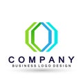 Abstract hexagon shaped business Logo, union on Corporate Invest Business Logo design. Financial Investment on white background