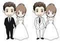 groom and bride wedding couple free vector, Vector Illustration