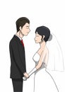 groom and bride free vector Royalty Free Stock Photo