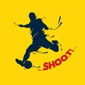 Football shoot splash silhouette