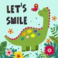 Poster with smiling dinosaur