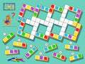 Logic puzzle game for children and adults. Find correct places for remaining blocks and paint white squares.