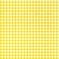 Seamless checkered pattern. Coarse vintage yellow plaid fabric texture. Abstract geometric background. Royalty Free Stock Photo
