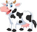 Cartoon happy cow posing isolated on white background Royalty Free Stock Photo