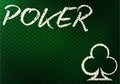 Casino chalk drawing clubs poker card, vector