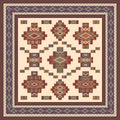 Abstract ethnic geometric pattern, tribal carpet, vector illustration. Royalty Free Stock Photo