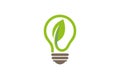 Creative Abstract Green Bulb Leaf Logo Design Vector Symbol Illustration Royalty Free Stock Photo