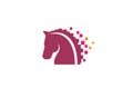 Creative Abstract Horse Head Pixel Logo Design Vector Symbol Illustration Royalty Free Stock Photo