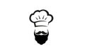 Creative Abstract Chef Hat Beard Logo Design Vector Symbol Illustration