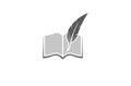 Creative Abstract Book Feather Logo Design Vector Symbol Illustration