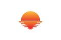 Creative Abstract Sunset Logo Design Vector Symbol Illustration Royalty Free Stock Photo