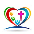 Family Church Love Union Heart shaped logo
