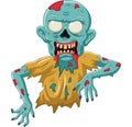 Cartoon zombie isolated on white background