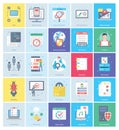 SEO and Digital Marketing Flat Icons Set Royalty Free Stock Photo