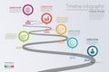 Presentation Business road map infographic template with 6 options.