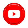 Youtube social media icon button Royalty Free Stock Photo